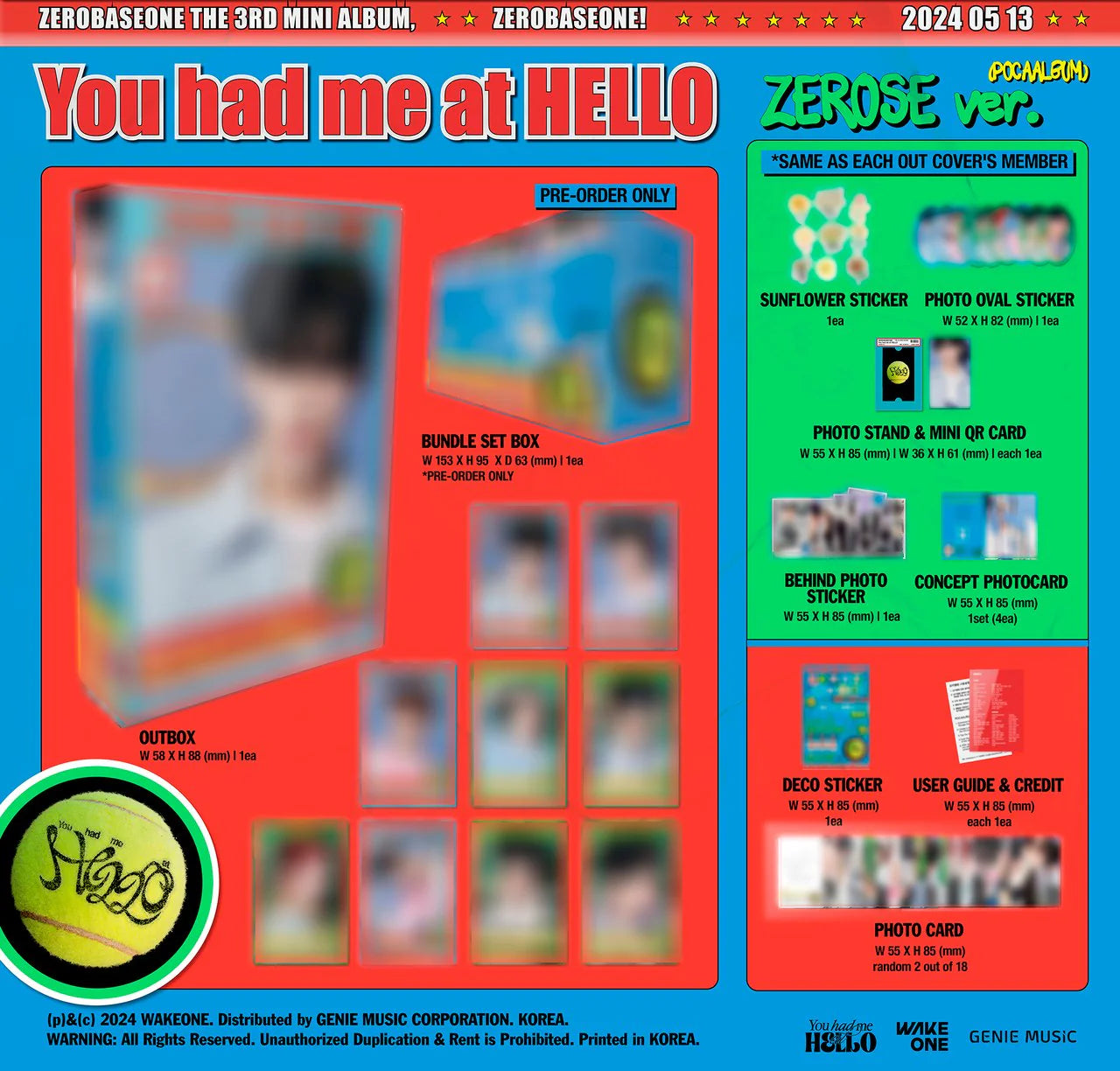 ZEROBASEONE (제로베이스원) 3RD MINI ALBUM YOU HAD ME AT HELLO